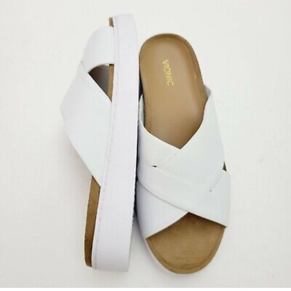 Vionic White and Tan Women's Sandals
